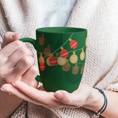 Diseño de Luces Navideñas en taza Diseños y plantillas navideñas
